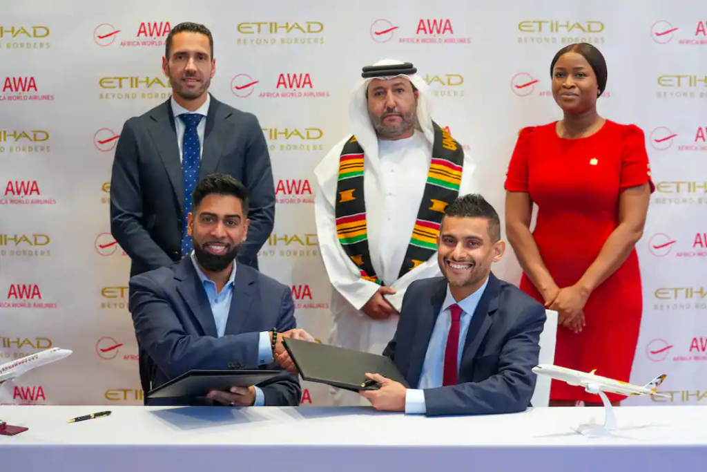 Etihad Airways, Africa World Airlines sign strategic partnership agreement 